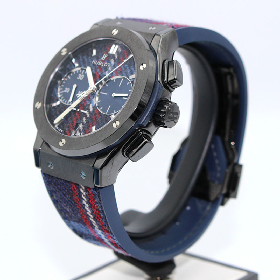 ウブロ HUBLOT クラシック・フュージョン イタリアインディペンデント セラミックタータン 521.CM.2703.NR.ITI17 ルビナッチ ファブリック文字盤 ブラックセラミック/ラバーストラップ 自動巻き メンズ 腕時計