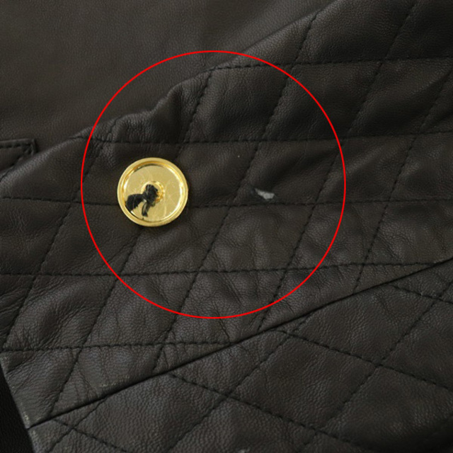 グレースクラス ツイードフードレザージャケット アウター 総裏地 36 黒 レディースのジャケット/アウター(ブルゾン)の商品写真