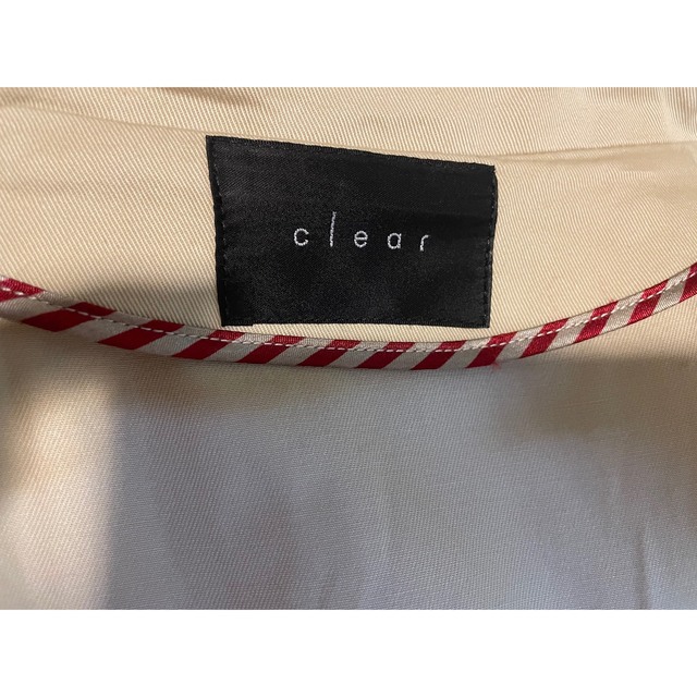 clear(クリア)の〈clear〉7部袖ベージュトレンチコート レディースのジャケット/アウター(トレンチコート)の商品写真