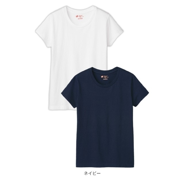 Hanes(ヘインズ)の《新品・2枚組》ヘインズ ジャパンフィット クルーネック Tシャツ M レディースのトップス(Tシャツ(半袖/袖なし))の商品写真
