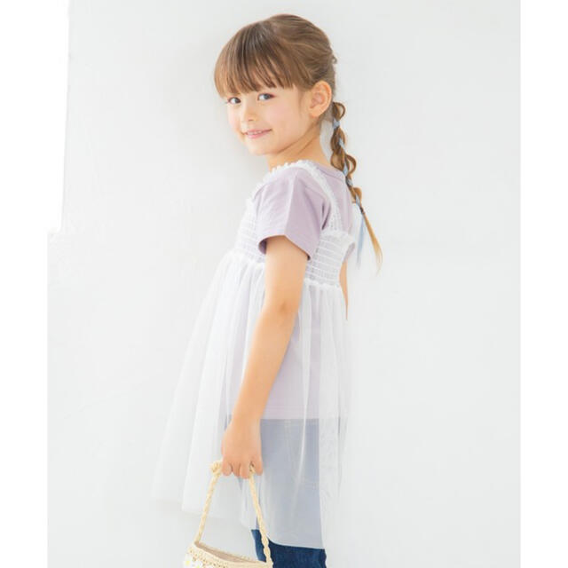 Branshes(ブランシェス)のチュールキャミ＋ロゴTセット 120cm キッズ/ベビー/マタニティのキッズ服女の子用(90cm~)(Tシャツ/カットソー)の商品写真