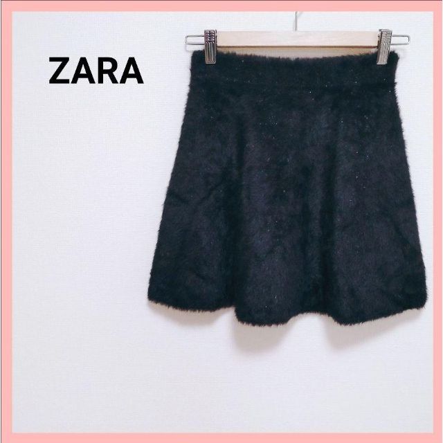 ZARA(ザラ)のZARA ザラ ウエストイージー ミニスカート ブラック キッズ レディース キッズ/ベビー/マタニティのキッズ服女の子用(90cm~)(スカート)の商品写真