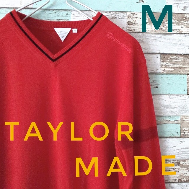 TaylorMade(テーラーメイド)の新品同様 テーラーメイド メンズ Vネックセーター M レッド 赤 ゴルフ スポーツ/アウトドアのゴルフ(その他)の商品写真