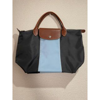 ロンシャン(LONGCHAMP)のロンシャン  ルプリアージュ　ガンメタル×ライトブルー(トートバッグ)