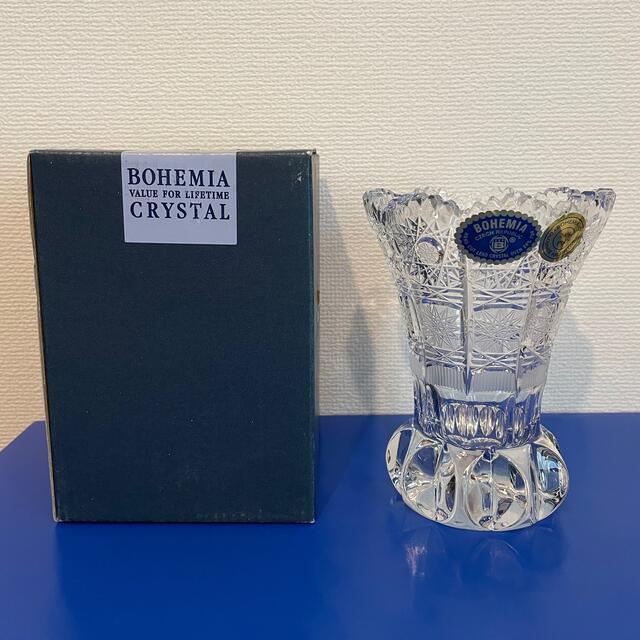 花瓶 ボヘミアグラス 大型 ボヘミアンガラス 赤 金彩 チェコスロバキア