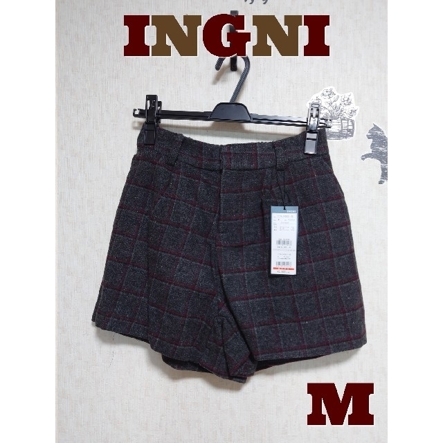 INGNI(イング)の【M】 ベルト付き チェック柄 ショートパンツ レディースのパンツ(ショートパンツ)の商品写真