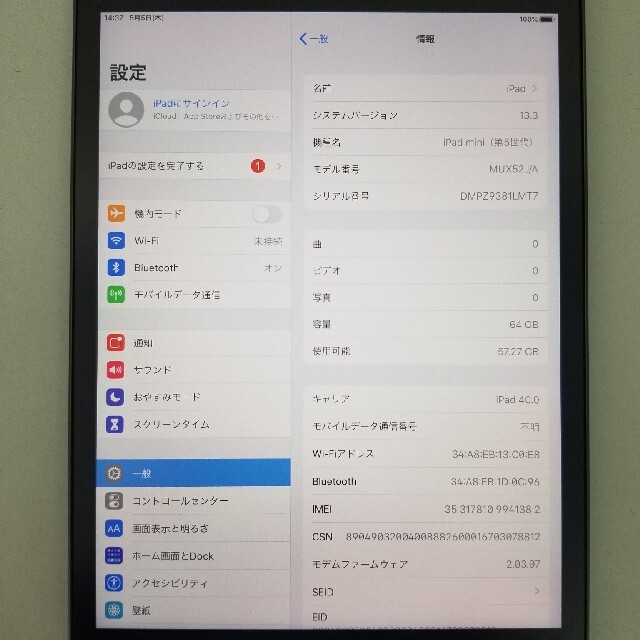 訳あり 極美品‼️ iPad mini 第5世代 64GB セルラー 2