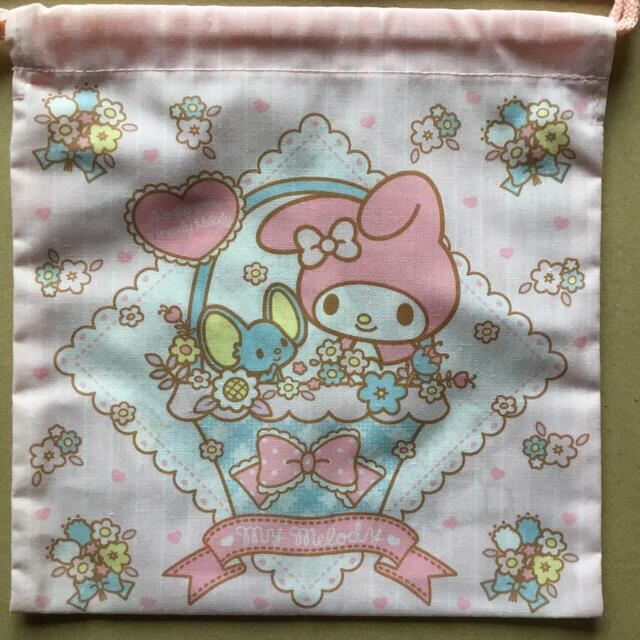 サンリオ(サンリオ)の専用　サンリオ　マイメロディ巾着小　3枚セット キッズ/ベビー/マタニティのこども用バッグ(その他)の商品写真