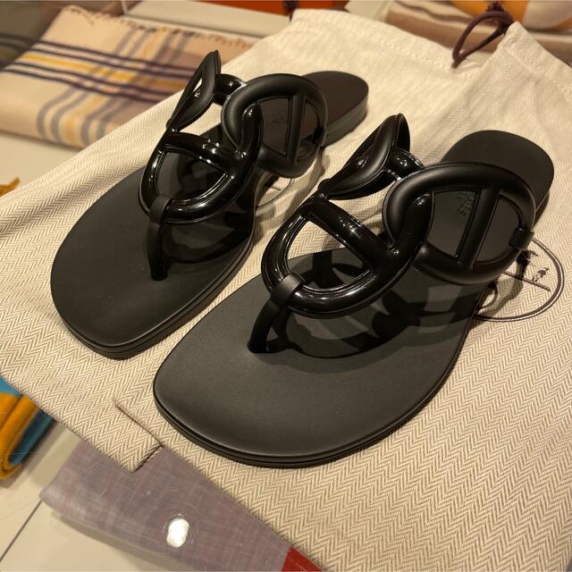 逆輸入 H - ◇HERMES◇エルメスサンダル エジュリ (38サイズ) ブラック