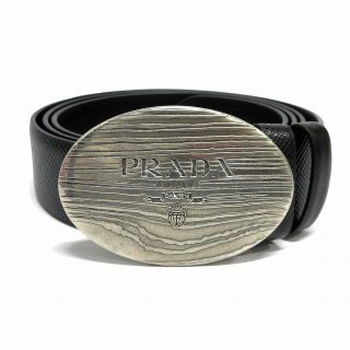 プラダ(PRADA)のプラダ PRADA ロゴ バックル リバーシブル レザー ベルト 105◇４(ベルト)