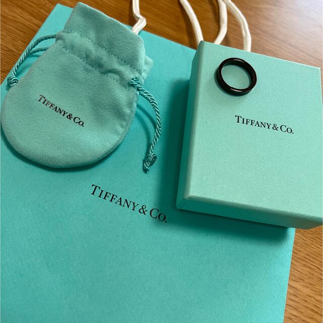 【値下げ可能】Tiffany＆coブラックチタンナロー1837リング19号