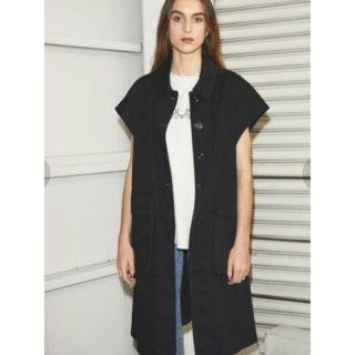 マウジー(moussy)のMOUSSY SLEEVELESS COTTON JACKET ブラック(ノーカラージャケット)