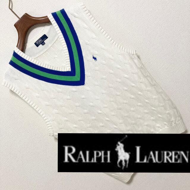 POLO RALPH LAUREN(ポロラルフローレン)の90s◆Ralph Lauren ラルフローレン◆チルデンケーブルニットベスト レディースのトップス(ベスト/ジレ)の商品写真