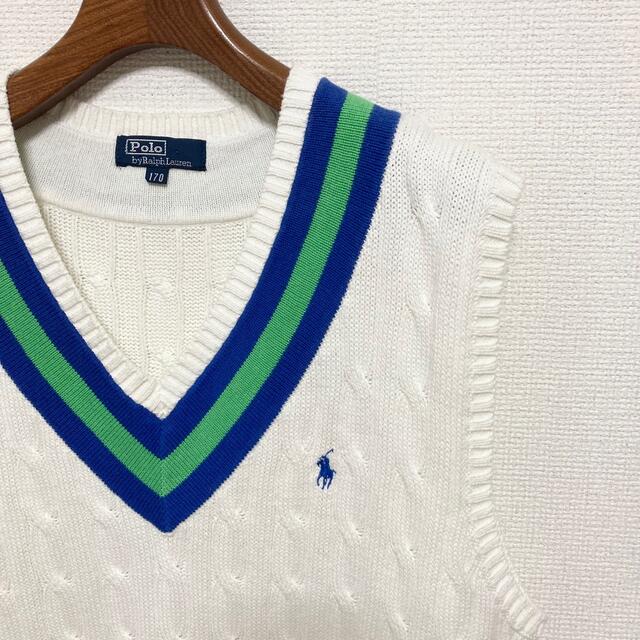 POLO RALPH LAUREN(ポロラルフローレン)の90s◆Ralph Lauren ラルフローレン◆チルデンケーブルニットベスト レディースのトップス(ベスト/ジレ)の商品写真