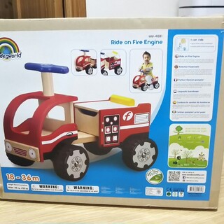 ワンダーワールド(Wonderworld)のワンダーワールド 消防車 くるま 木製 おもちゃ 乗り物 玩具 新品(電車のおもちゃ/車)