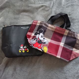 ディズニー(Disney)のミッキー＆ミニーデザイン 保温保冷ポーチつきトートバッグ(弁当用品)