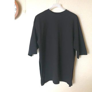 セポ(CEPO)のCEPO サイドスリット入り　ビッグT   ブラック(Tシャツ(長袖/七分))