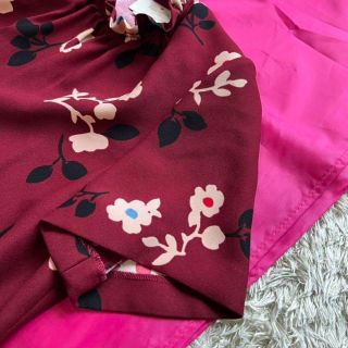 格安新作登場】 kate spade 花柄ワンピース ワインレッド フレア