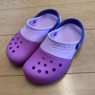 クロックス(crocs)のクロックス J2 21cm 22cm 23cm位 ピンク 紫(サンダル)