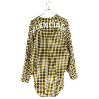 バレンシアガ(Balenciaga)のバレンシアガ バックロゴチェックリボンカラー長袖シャツ 34(シャツ/ブラウス(長袖/七分))