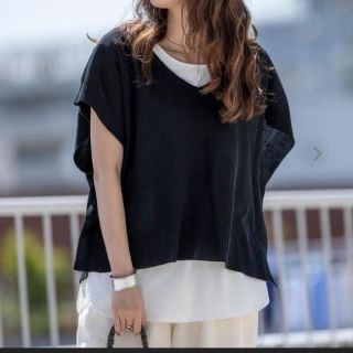 コーエン(coen)のcoen麻ライククロップドベスト×Tシャツセット(カットソー(半袖/袖なし))