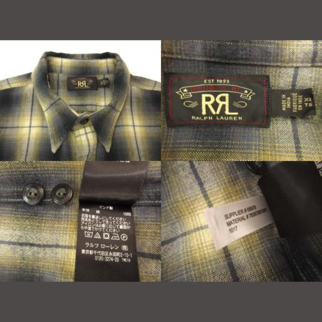 RRL   ダブルアールエル RRL オンブレチェック ワークシャツ XL