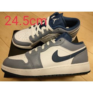 ナイキ(NIKE)のNike GS Air Jordan1 Low White/Steel Blue(スニーカー)