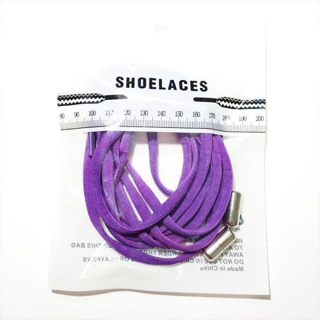 結ばない靴紐 伸びる靴紐 パープル シューレース スポーツ 紫 スニーカー レディースの靴/シューズ(スニーカー)の商品写真