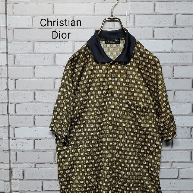ChristianDior】 MONSIEUR ポロシャツ 総柄 レトロ 国内外の人気