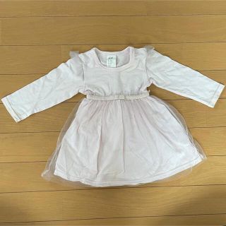 エイチアンドエム(H&M)の新生児 H&M チュール長袖ワンピース♡70cm♡(ロンパース)