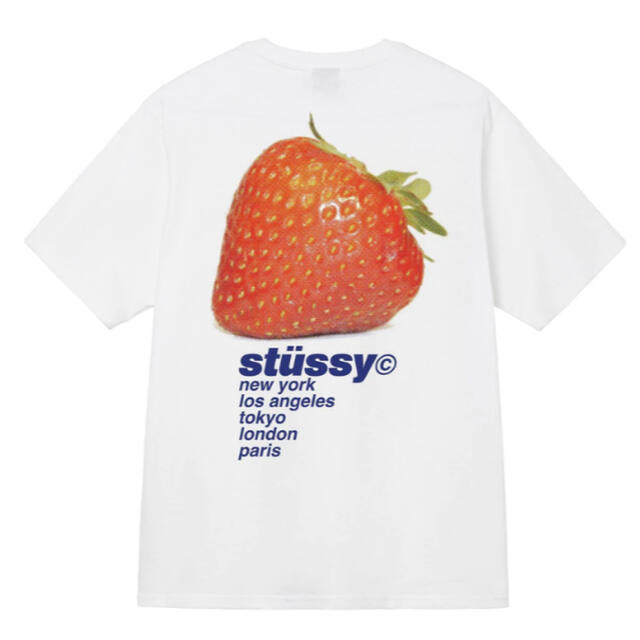 STUSSY(ステューシー)の【stussy】strawberry tee 白シャツ　tシャツ　イチゴ メンズのトップス(Tシャツ/カットソー(半袖/袖なし))の商品写真