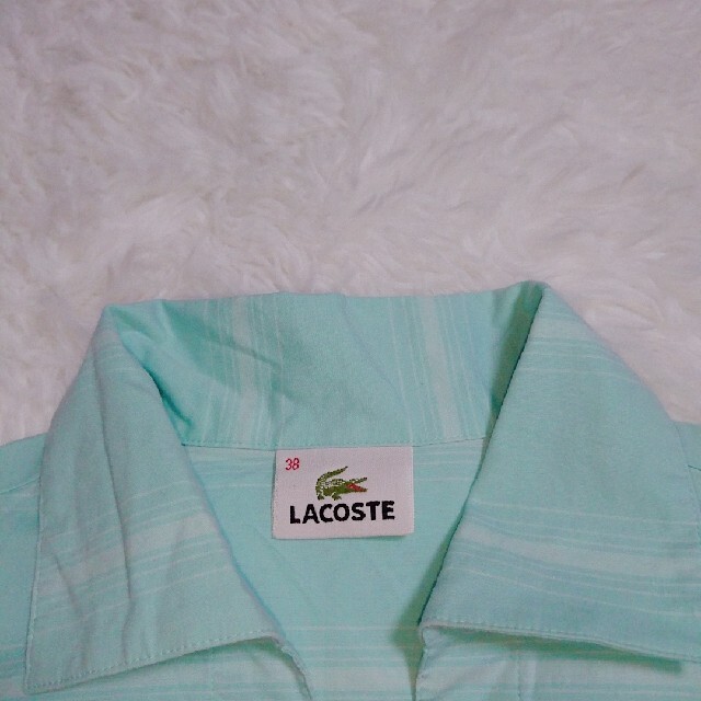 LACOSTE(ラコステ)のLACOSTE ラコステ ストライプ シャツ ライトブルー 水色 M レディースのトップス(シャツ/ブラウス(長袖/七分))の商品写真