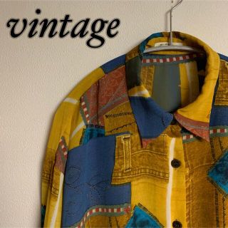 【希少】古着 used 柄シャツ メンズ 総柄 レトロ vintageの通販 by