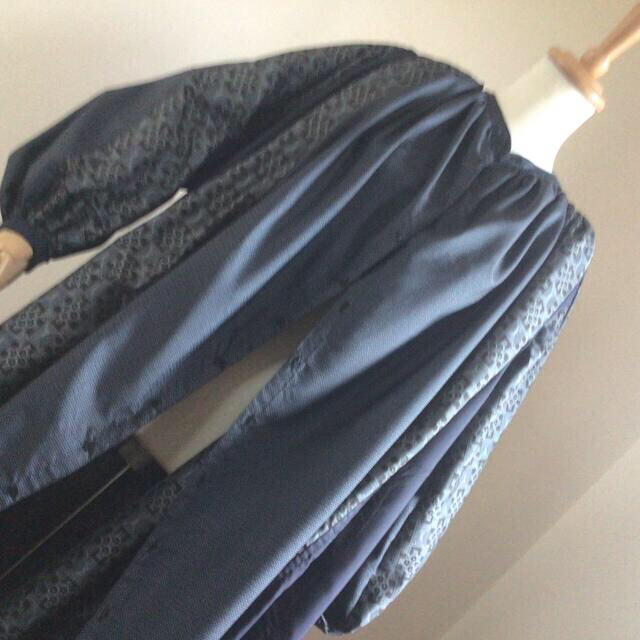 大島紬　リメイク　ギャザー　ワンピース　コート　ポケット付き レディースの水着/浴衣(着物)の商品写真