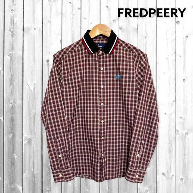 FREDPEERY 長袖ストライプシャツ　チェック　リブ付き　シャツジャケット | フリマアプリ ラクマ