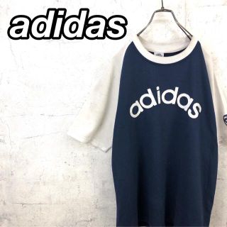 アディダス(adidas)の希少 90s アディダス Tシャツ ビッグプリント 袖切り替え(Tシャツ/カットソー(半袖/袖なし))