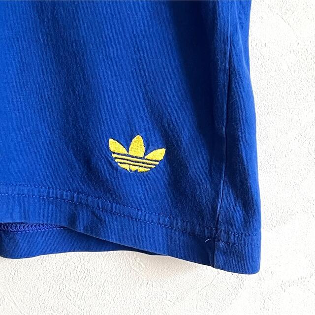 adidas(アディダス)の古着 アディダス 刺繍ロゴ ビックロゴ 総柄 Tシャツ サイズL メンズのトップス(Tシャツ/カットソー(半袖/袖なし))の商品写真