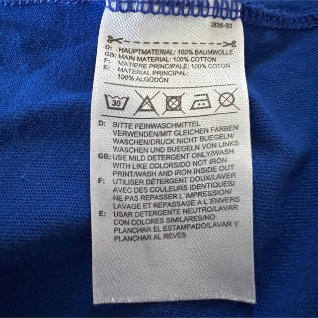 adidas(アディダス)の古着 アディダス 刺繍ロゴ ビックロゴ 総柄 Tシャツ サイズL メンズのトップス(Tシャツ/カットソー(半袖/袖なし))の商品写真