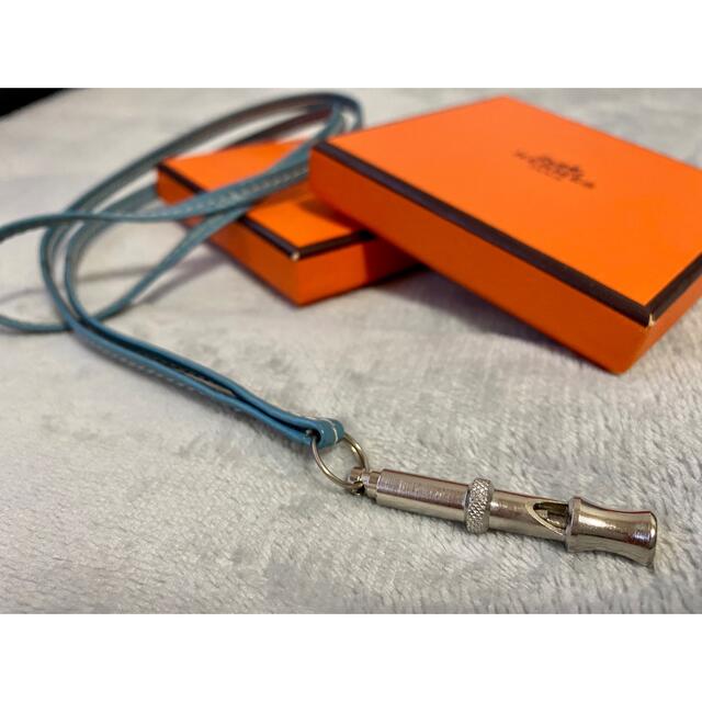 レディースエルメス　HERMES  ホイッスル　ネックレス　ブルージーン