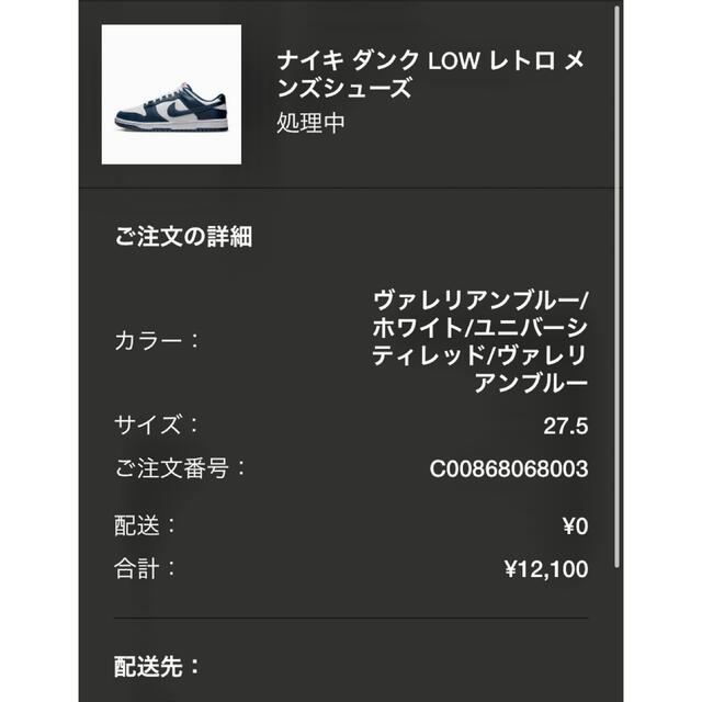 NIKE(ナイキ)のナイキ ダンク LOW レトロ ”バレリアン ブルー” メンズの靴/シューズ(スニーカー)の商品写真