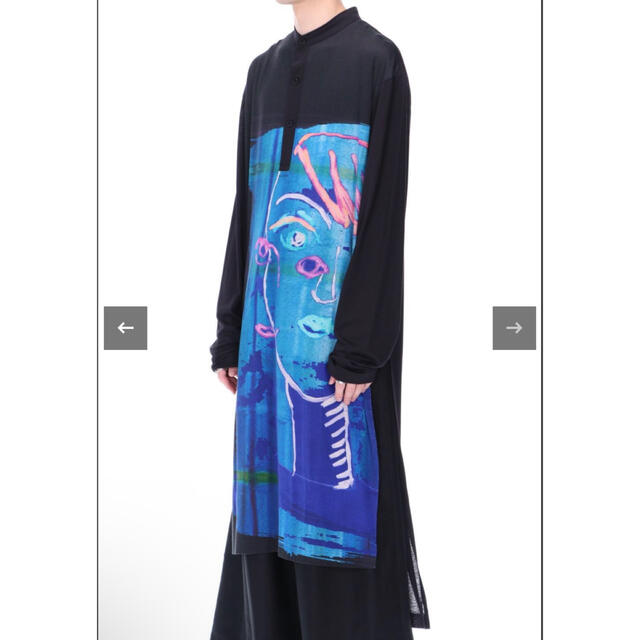 Yohji Yamamoto(ヨウジヤマモト)の朝倉 プリント ブルー ウィメン チュニック ロングカットソー メンズのトップス(Tシャツ/カットソー(七分/長袖))の商品写真