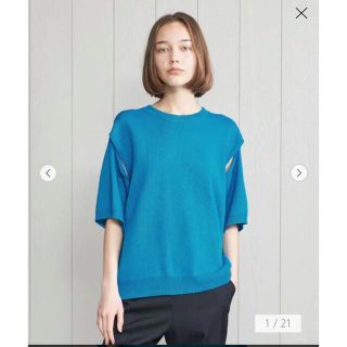 ビューティアンドユースユナイテッドアローズ(BEAUTY&YOUTH UNITED ARROWS)の＜H＞7GAUGE COTTON SLIT HALF SLEEVE KNIT(ニット/セーター)