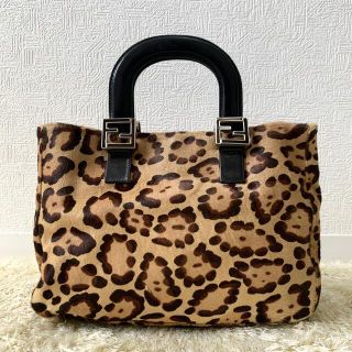 ハンドバッグ FENDI フェンディ ハンドバッグ ハラコ ヒョウ柄