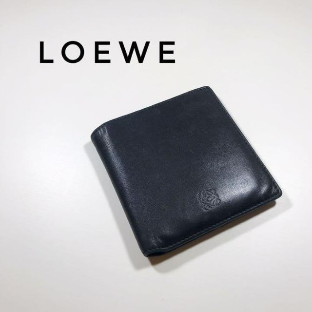 【 人気 】LOEWE ロエベ 財布 二つ折り財布 レザー ブラック メンズ