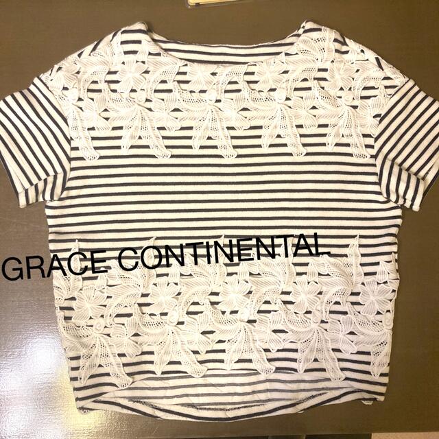 GRACE CONTINENTAL(グレースコンチネンタル)のGRACE CONTINENTAL ⭐︎ 花ボーダーカットソー レディースのトップス(カットソー(半袖/袖なし))の商品写真