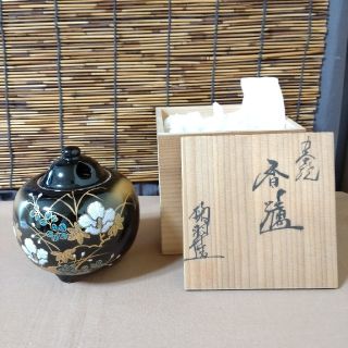 香炉/九谷焼 掬翠造/共箱付き/陶器/おき/仏具/茶道具(お香/香炉)