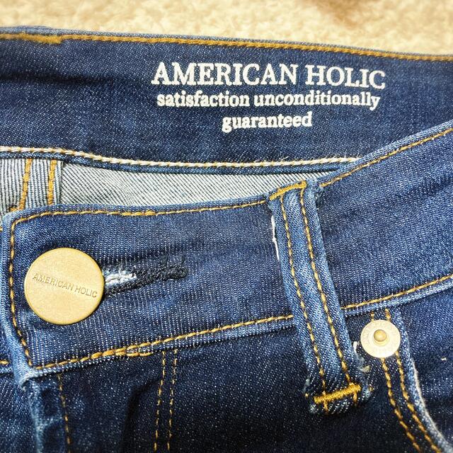 AMERICAN HOLIC(アメリカンホリック)のAMERICAN HOLIC デニムパンツ ダメージ加工 Mサイズ レディースのパンツ(デニム/ジーンズ)の商品写真