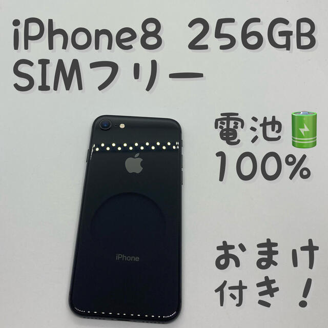 iPhone 8 Space Gray 256GB SIMフリー 本体 _501 全国宅配無料 7326円