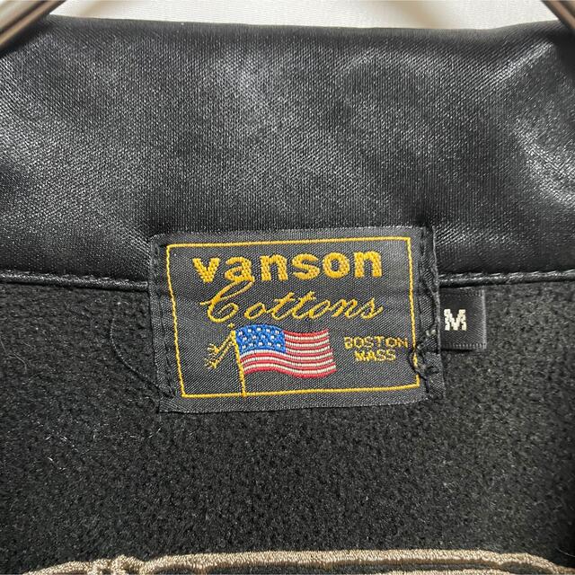 VANSON(バンソン)のvanson ダブル　ライダースジャケット　ジャージ生地　ワッペン　刺繍　黒 メンズのジャケット/アウター(ライダースジャケット)の商品写真
