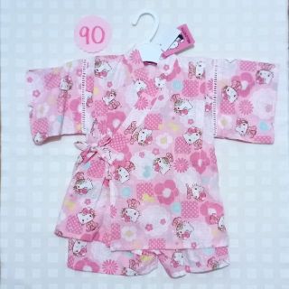 サンリオ(サンリオ)の90♡新品タグ付♡ハローキティ♡女の子用甚平♡浴衣♡ピンク系♡夏祭り♡花火♡(甚平/浴衣)